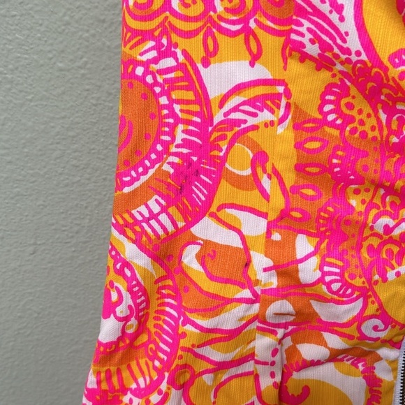 Lilly Pulitzer Tansy Dress strapless Barbie pink, yellow, white women’s size 6 - Picture 10 of 12